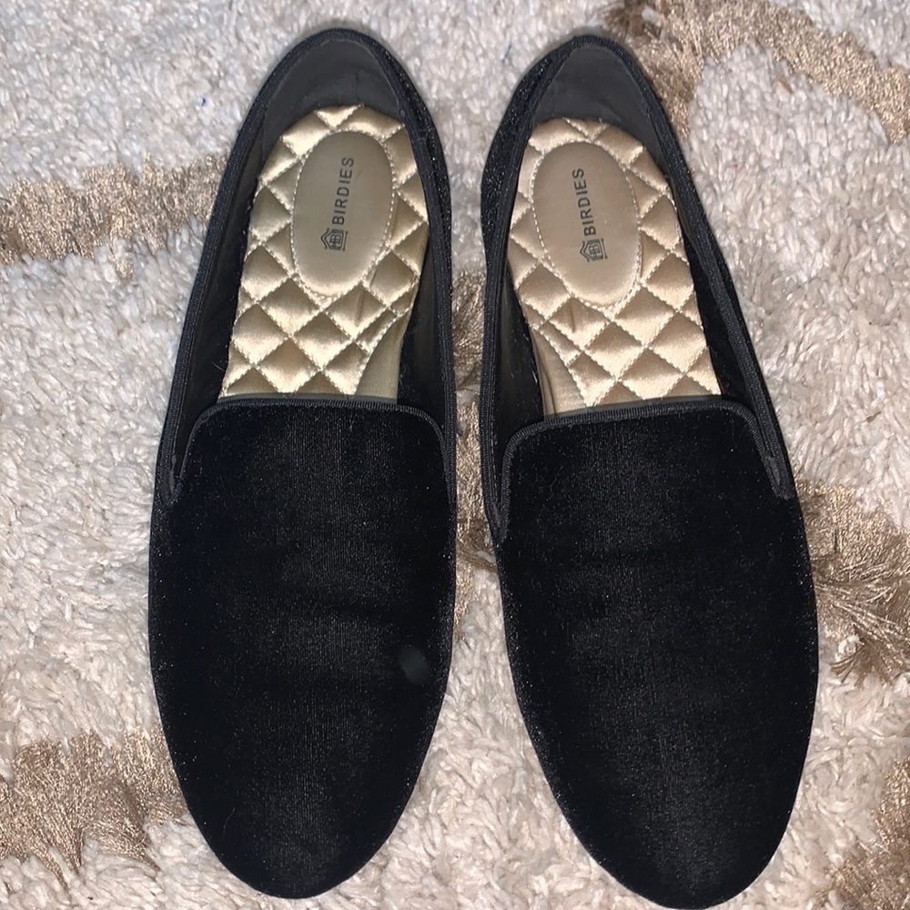 Birdies Black Velvet Flats
